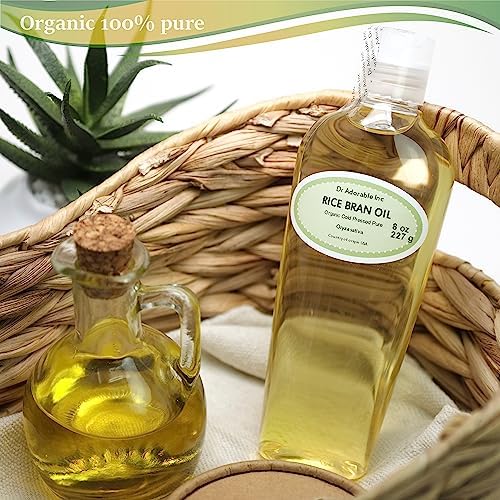 Dr Adorable - 8 oz - Rice Bran Oil - 100% Pure Natural Premium Organic Cold Pressed