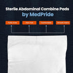 MED PRIDE Combine ABD Pads 5 x 9 Inch, 40 Count Sterile Abdominal Pads, High Absorbency Wound Dressings, Individually Wrapped, Latex Free, Single Use