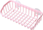 Pink Multifunctional Drain Rack,Hanging Storage Rack Drain Rack Sink Shelf Suction Cup Dishwashing Soap Sponge Holder for Kitchen Accessories Racks and Holders Storage and Organization