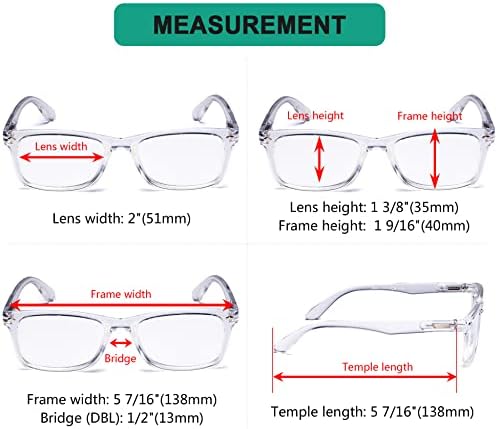 Eyekepper Women's Stylish Readers Comfortable Reading Glasses Men Transparent Frame Spring Hinges