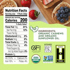 Once Again Organic Cashew Butter Packets - Individual Nut Butter Packets - No Sugar or Salt Added Snack Pouches - Single Serve Squeeze Packs - Vegan, Non-GMO, Gluten Free - 1.15 Ounce Packs, 10 Count