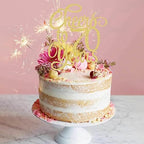 Cheers to 70 Years Cake Topper - Gold Glitter 70th Birthday Cake Decorating Supplies, Perfect for 70th Anniversary or Seventy Birthday Party, Photo Booth Props