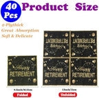 40 Pcs Happy Retirement Napkins Golden Black Disposable Paper Napkins for Dinner Picnic Cocktail Birthday Party Supplies Good Luck We Will Miss You Decors 6.5in