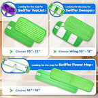 4 Pack Reusable Microfiber Mop Pads, Compatible with Swiffer Sweeper, Machine Washable Cloths, Scraper Included, Refills for All Floor Cleaning, Hook and Loop, Wet Dry - 10"- 12"