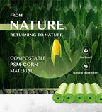FORID 2.6 Gallon Compostable Garbage Bags, 150 Count, 5 Rolls – Green, Small, Durable, Thick, Unscented Trash Bags, 10 Liter - For Kitchen, Bathroom, Home, Office