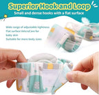 Umbilical Hernia Belt Kit for Baby, Baby Belly Button Band, Hernia Belt with 4 Compression Pads and 3 Navel Patches, Infant Abdominal Binder Set, Umbilical Cord Cover for Newborn(S Pattern Green)