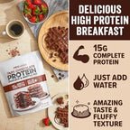 PEScience Protein Pancake Mix for Protein Waffles and Pancakes, Just Add Water, Whey and Casein Blend, Amazing Taste and Fluffy Texture - Dark Chocolate, 12 Servings