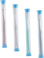 COLLBATH Adult Toothbrush Set 4pcs Nano Fiber Teeth Cleaning Brushes, Soft Bristle Manual Toothbrushes in Pink White Blue Green, Portable Travel and Household Oral Care
