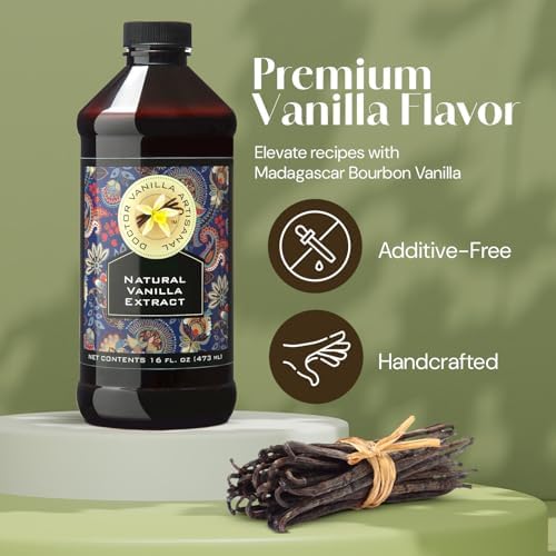 Natural Vanilla Extract, 16 fl oz - Madagascar Bourbon vanilla, kosher, sugar‑free, GMO‑free, gluten‑free, and additive‑free