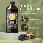 Natural Vanilla Extract, 16 fl oz - Madagascar Bourbon vanilla, kosher, sugar‑free, GMO‑free, gluten‑free, and additive‑free