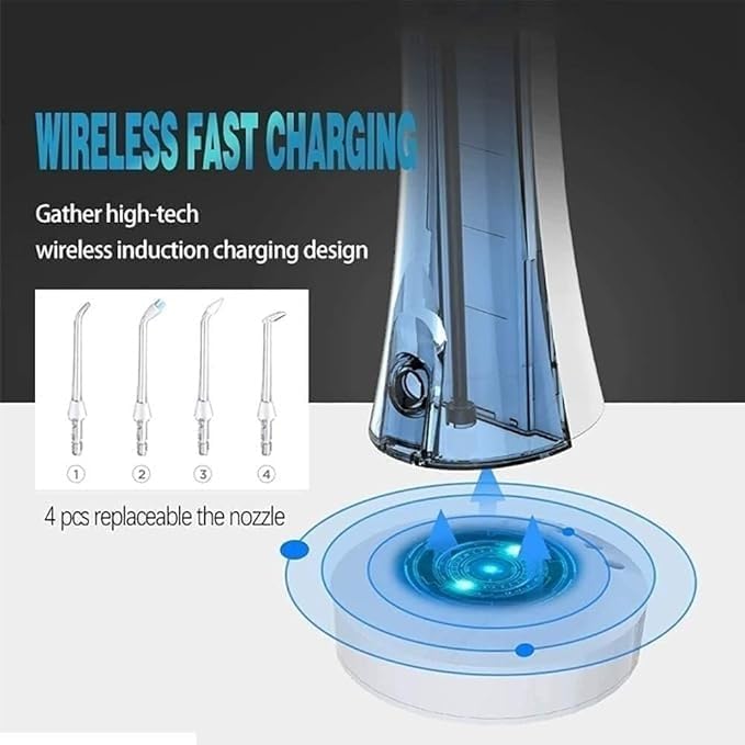Water Flosser Professional Cordless Dental Oral Irrigator - Portable and Rechargeable Waterproof 4 Modes Water Flosser for Home and Travel, Braces & Bridges Care