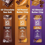 IQBAR Clean Plant Protein Bars - Chocolate Lovers Variety - 12 Count - Keto, Vegan, High Fiber, Gluten and Dairy Free, Low Sugar Snack - Brain and Body Nutrients for Focus, Energy, Meal Replacement