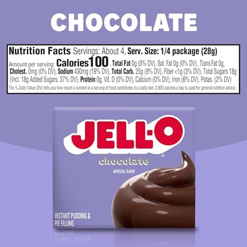 Jell-O Chocolate Artificially Flavored Instant Pudding & Pie Filling Mix, 3.9 oz. Box