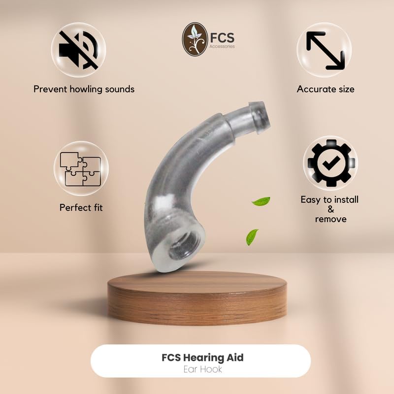 FCS Hearing Devices Ear Hook for Phonak Naida V30 UP BTE - Replacement Accessories | Hearing Devices | Easy Install | Durable ABS | Anti-Howling Ear Hook