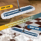 MASTERTOP Cotton Dust Mop Heads Replacement, 93cm Wide Commercial Mop Cleaning Head for Hardwood, Tile, Laminate,Garage,School,Mall