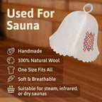 Sauna Hat Wool Embroidered Ukrainian Ornament Vyshyvanka - Felt Sauna Banya Hat for Men Sauna Cap for Women Finnish