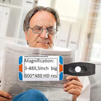 5 Inch Portable Video Digital Magnifier,Portable Handheld Digital Magnifier with LCD Display, 3x-48x Zoom and 26 Color Mode,for Visually Impaired