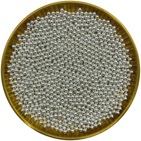 Edible Silver Pearl Sugar Sprinkles Candy 4mm Mini Pearls Cake Decorations Cupcake Toppers Cookie Decorating Perfect for Wedding Party Valentine Halloween Christmas Supplies 3OZ
