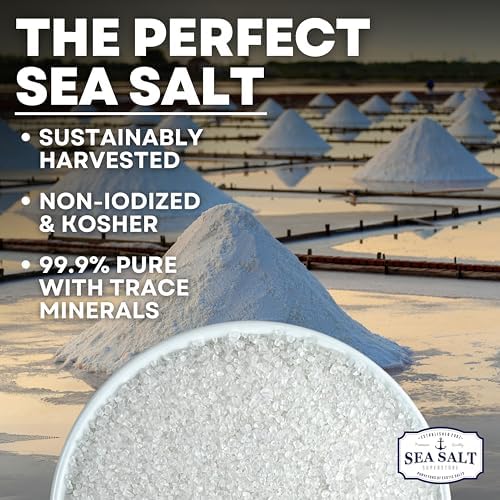 Sea Salt Superstore Coarse Sea for Grinder Refill, Coarse Grain Kosher, Non-Iodized for Cooking, Mineral-Rich Unrefined Baja Salt, 30 oz Bag