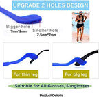 Glasses Strap Anti-Slip Silicone Eyeglass Strap Eyewear Retainers Sports Elastic Soft Sunglass Cord Holder for Men Women 2PCS(Black /Red)