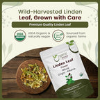 Organic Way Linden Flower & Leaf Herbal Tea Blossom & Culinary Use | European Wild-Harvest | Kosher & USDA Certified | Vegan, Non-GMO & Gluten Free | 100% Raw from Albania (2 Oz)