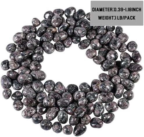 Nupuyai 1lb(About 460g) Polished Tumbled Stones Irregular Crystals for Healling/Energy/Wicca Smooth Cherry Blossom Pomegranate Stones for Home/Gardden Decor 0.39"-1.18"