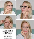Eyekepper 4-Pack Progressive Multifocus Reading Glasses Blue Light Blocking for Women Cat-eye No Line Multifocal Readers +3.50