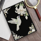FRANDEK Pearl Painting Notebook Kit, Bird Flower A5 DIY Journal with 50 Blank Pages, Diamond Gem Art Cover With Waterproof Canvas, Beginner Craft Set with Full Tools for Adults