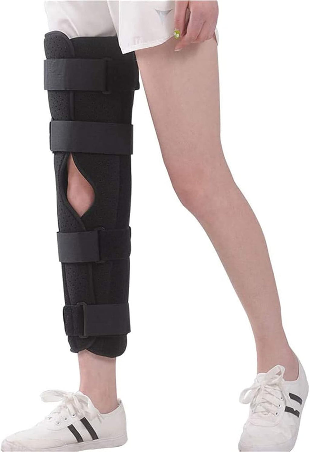 Knee Immobilizer Splint Leg Brace, Straight Leg Immobilizer Stabilizer Adjustable Rigid Support for Post-Surgery Recovery,M