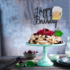 1Pc Beer Mug Happy Birthday Cake Topper Cheers Beers Cake Decoration for Celebrating Glorymoment Beer Theme Birthday Theme Party Supplies
