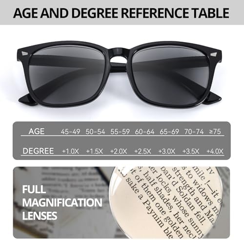 VIEWBETTER Full Lens Reading Sunglasses for Women Men, Vintage UV400 Protection Sun Readers - Not Bifocal