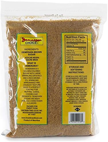 Demerara Brown Sugar - Made From Pure Sugar Cane, Product of Mauritius, Kosher | 56 Oz - By Jamaican Choice