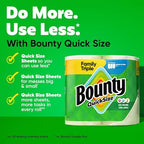 Bounty Paper Towels Quick Size, White, 2 Family Triple Rolls = 6+ Regular Rolls