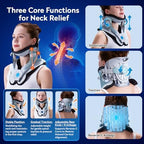 Cervical Neck Traction Device, Adjustable Neck Stretcher Cervical Traction, Built-in 8 Airbag, Electric Air Pump with 3 Power Traction for Neck Pain Relief and Relaxation