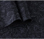 Solid Color Embossed Faux Leather Sheets 12 "x53 (30cm x 135cm) Embossed Texture Leather Fabric, Widely Used in Leather Earrings, Keychains, Sewing DIY Projects ﻿ (Black)