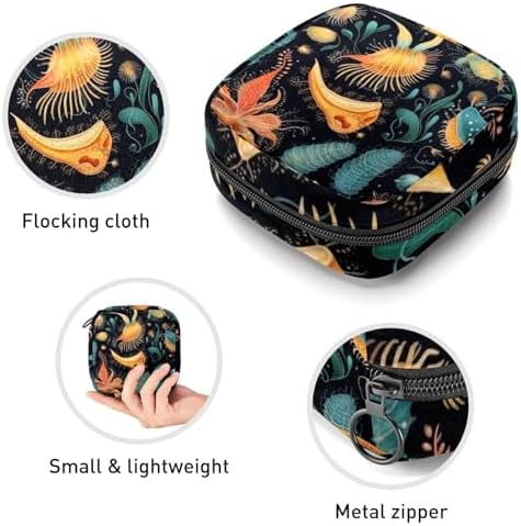 Sea Slug Sanitary Napkin Storage Bag, Tampons Collect Holder Purse, First Period Kit for Girls Women, Pad Bag for Period for School