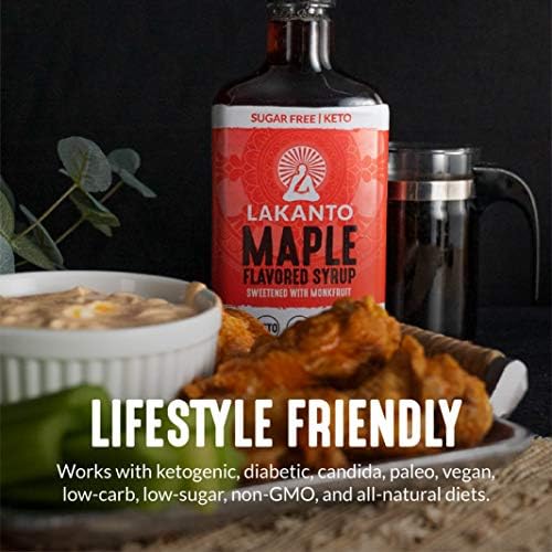 Lakanto Bulk Sugar Free Maple Syrup With Monk Fruit & Erythritol For Pancakes, Waffles, Oatmeal, Coffee, Tea, Granola, Frosting & Dressing, Zero Sugar, Keto, Vegan, Gluten Free (128 Fl Oz - Pack of 1)