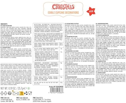 PME Christmas Edible Sugar Decorations - Under the Mistletoe (Pack of 12)