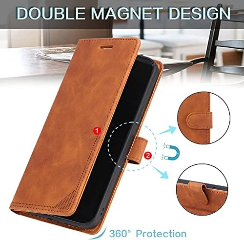 Case for iPhone 13/13 Mini/13 Pro/13 Pro Max, Flip PU Leather Wallet Shockproof Cover with Kickstand Card Slots Phone Case Magnetic Closure (Color : Brown, Size : 13pro max 6.7")