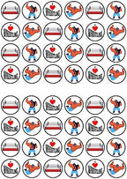 Wrestling Edible Cupcake Toppers, Wrestling Ring Edible Cake Decorations, Sports Party Cake Topper Decorations, Birthday Party Supplies for Men, 48 x 3cm / 1.18 inch Wafer Card Discs
