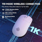 ATTACK SHARK×Magic-Refiner G6 Wireless Gaming Mouse Tri-Modes Connection 2.4G/BT/USB-C 24000 DPI 1000Hz Polling Rate with Anti-Slip Grips,750mAh Battery Gaming Mice for Laptop/PC/Mac Gamer White
