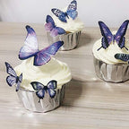 Purple Butterfly Decorations for Cake Edible Wafer Paper Butterflies Cupcake Toppers set of 72
