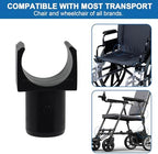 4 Pack Wheelchair Seat Rail Guide Replacement Fits 7/8 Inch Tubing, Steel Standard Wheelchairs and Transport Chairs Common Parts, Wheelchair Supplier, Detachable Arm Frame Seat Rail Guide, (Black)