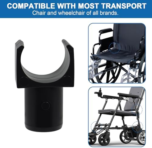 4 Pack Wheelchair Seat Rail Guide Replacement Fits 7/8 Inch Tubing, Steel Standard Wheelchairs and Transport Chairs Common Parts, Wheelchair Supplier, Detachable Arm Frame Seat Rail Guide, (Black)