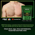 DELEXI Men’s Waxing Kit for Coarse Back & Chest Hair – New Heavy-Duty Edition – Home Waxing System for Couples & Male Grooming – Includes Analog Warmer & Precision Tools for Beard & Brows