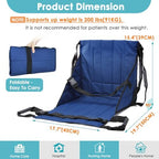 Patient Lift Transfer Belt from Bed to Wheelchair Stair Transfer Emergency Evacuation Chair Pad Safety Medical Lifting Sling Slide Board Transferring for Elderly, Disabled, Adults (Blue - 4 Handles)