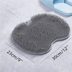 YVPSI Shower Foot & Back Scrubber, Wall Mounted Massage Pad, Silicone Bath Massage Cushion Brush with Suction Cups for Body Scrubber Improve Foot Circulation & Soothes Tired Feet (Grey)