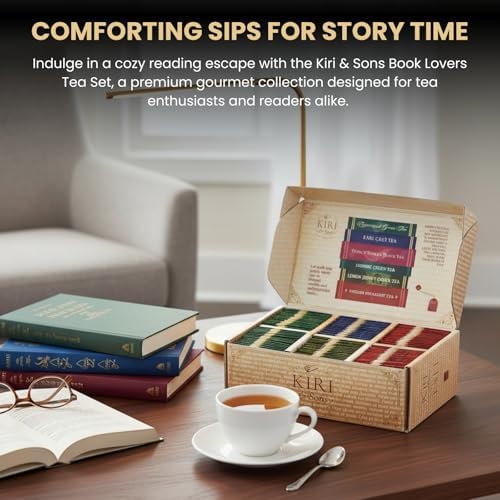 Book Lovers Tea Collection by Kiri & Sons, 90 Count Literary Tea Bags Gift Box | Book Club Library Gifts for Women Readers Writers Librarians | Bookish Tea Set, Bookworm Lovers & Reading Enthusiasts