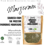 APSOGO Organic Marjoram 1.76oz - Greek Dried Marjoram Leaves - Origanum Majorana - Organic Marjoram Spice for Cooking, Seasoning & Tea - Resealable Pouch