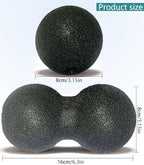 Hard Peanut Massage Ball - Double Ball for Trigger Point Therapy, Myofascial Release, Deep Tissue Fitness Massage & Relax Tight Muscles, Peanut Ball 16cm & Trigger Point Massage Ball 8cm (B)